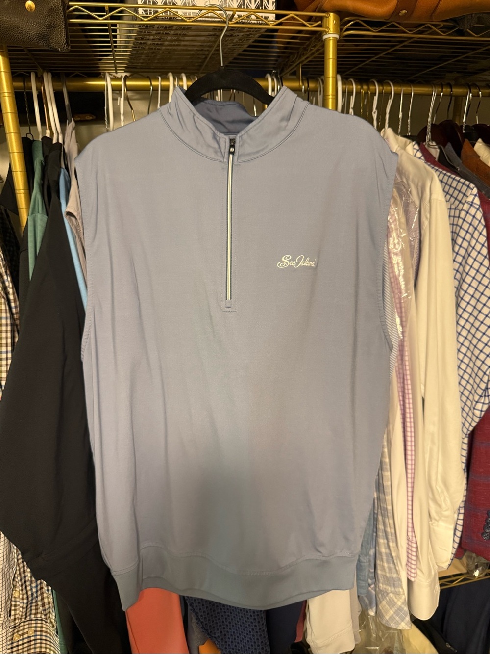 Sea Island FootJoy Light Blue 1/4-Zip Golf Vest